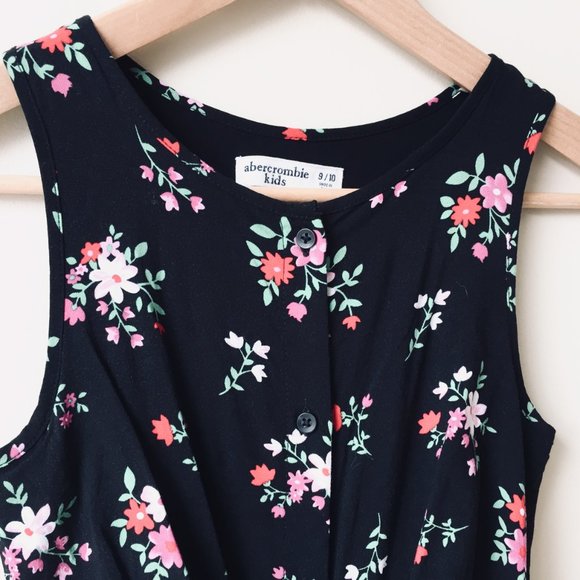 Abercrombie Kids Black Floral Jumpsuit
